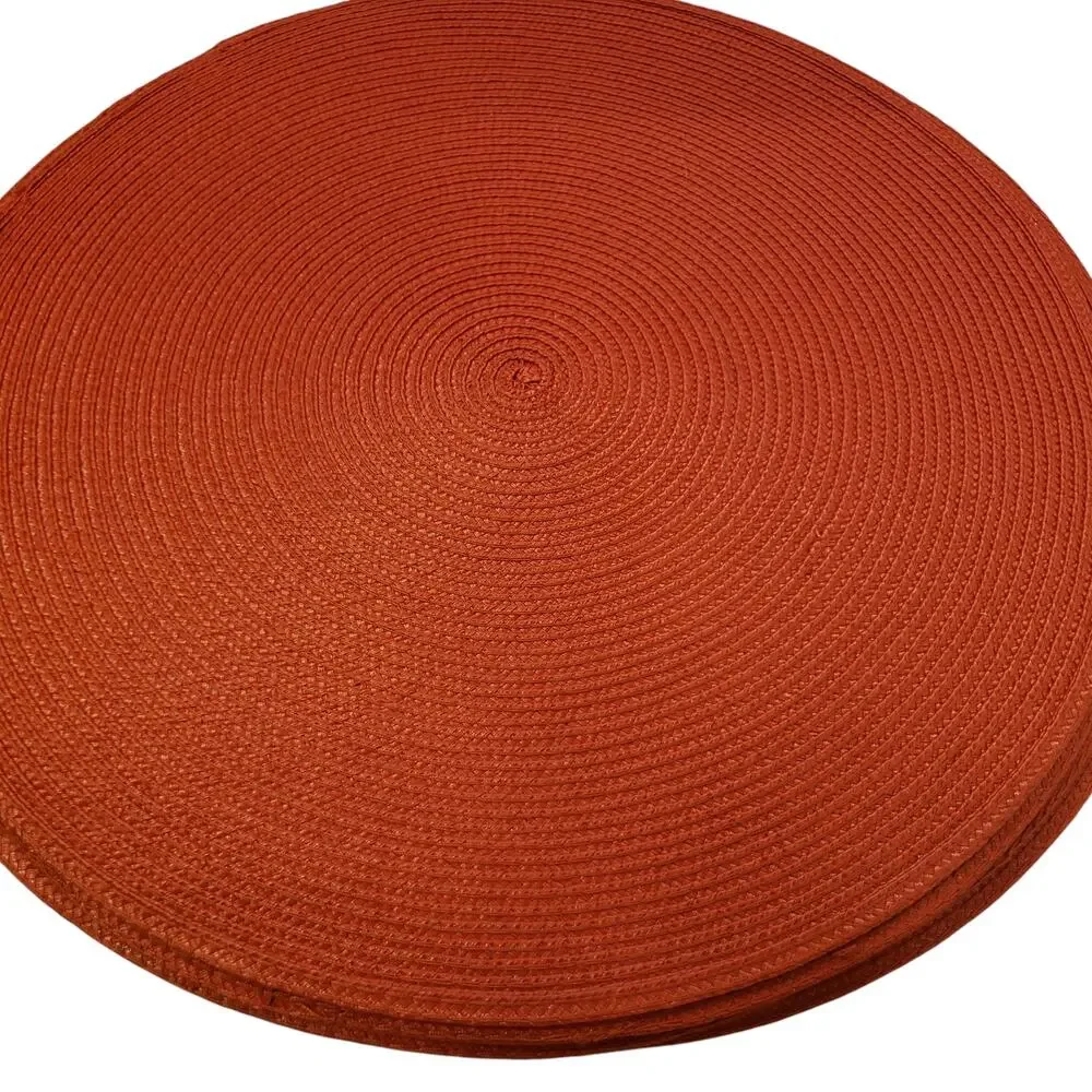 Red Woven Placemats Stain and Water Resistant Round 15